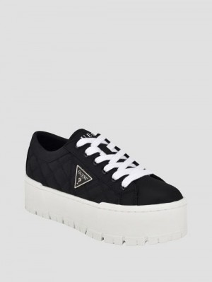 Guess Tesie Quilted Platform Sneakers Negrii | GUESS-SN29526
