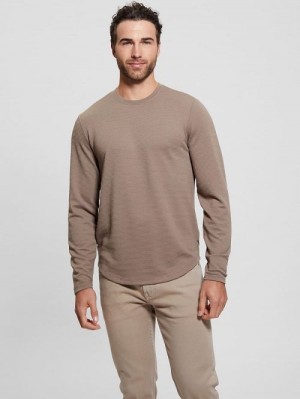 Guess Textured Long-Sleeve Tee Maro | GUESS-SN30654