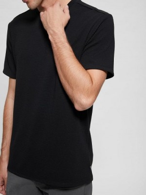 Guess Textured Stripe Tee Negrii | GUESS-SN30649