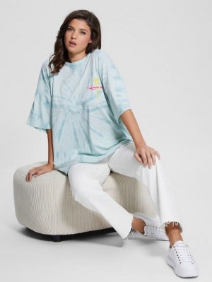 Guess This Planet Oversized Lounge Tee Albastri | GUESS-SN27232