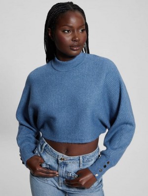 Guess Toki Open Back Shrug Sweater Albastri | GUESS-SN27638