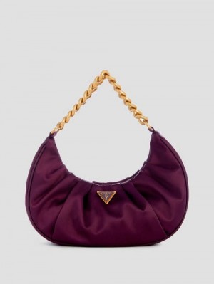 Guess Tori Satin Shoulder Bag Albastri | GUESS-SN29078
