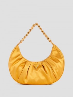 Guess Tori Satin Shoulder Bag Galbeni | GUESS-SN29087