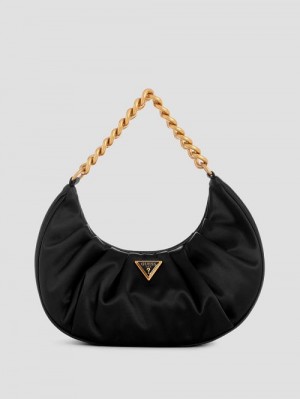 Guess Tori Satin Shoulder Bag Negrii | GUESS-SN29072
