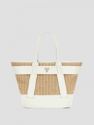 Guess Tuane Raffia Tote Albi | GUESS-SN29428