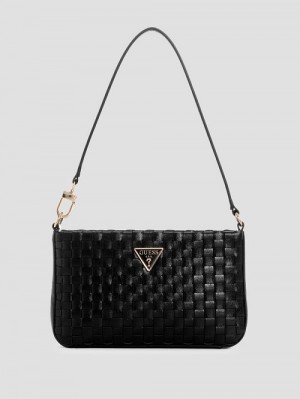 Guess Twiller Metallic Mini Shoulder Bag Negrii | GUESS-SN29195