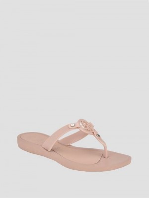 Guess Tyana Quattro G Flip Flops Bej | GUESS-SN29589