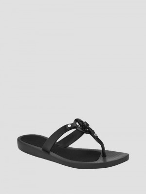Guess Tyana Quattro G Flip Flops Negrii | GUESS-SN29597