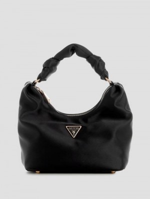 Guess Velina Satin Hobo Bag Negrii | GUESS-SN29082