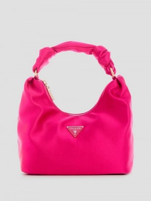 Guess Velina Satin Hobo Bag Roz | GUESS-SN29109