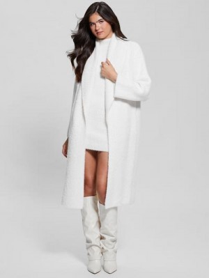 Guess Vero Oversized Mini Cardigan Coat Albi | GUESS-SN27817