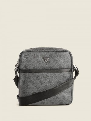 Guess Vezzola Smart Top Zip Square Crossbody Negrii | GUESS-SN31734