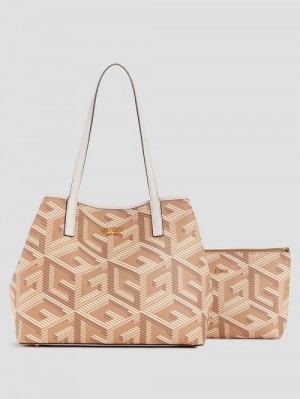 Guess Vikky G Cube Tote Bej | GUESS-SN29348