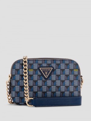 Guess Vikky II Crossbody Camera Bag Albastri | GUESS-SN28895