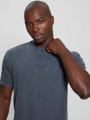 Guess Vintage Wash Crewneck Tee Albastri | GUESS-SN30679