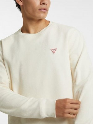 Guess Waffle-Knit Mini Triangle Long-Sleeve Tee Albi | GUESS-SN30995