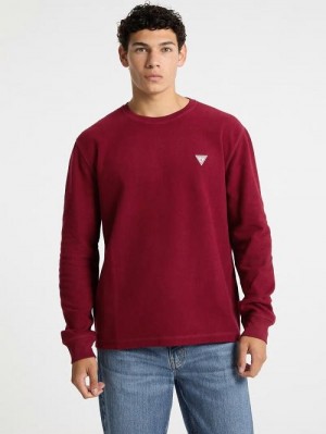 Guess Waffle-Knit Mini Triangle Long-Sleeve Tee Rosii | GUESS-SN31007