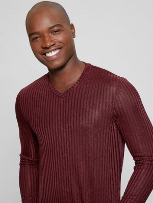 Guess Warehouse V-Neck Knit Tee Rosii | GUESS-SN30615