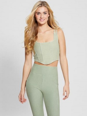 Guess Washed Crop Top Verzi | GUESS-SN27102