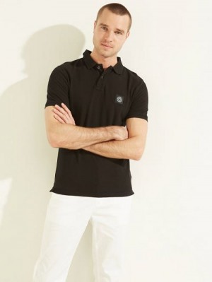 Guess Washed Polo Negrii | GUESS-SN31173
