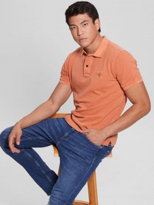 Guess Washed Polo Portocalii | GUESS-SN31203