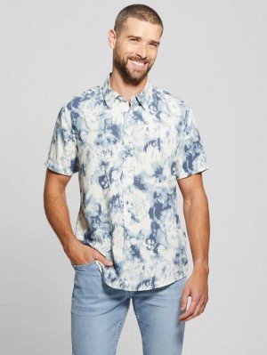 Guess Wayco Sateen Floral Shirt Albastri | GUESS-SN31252