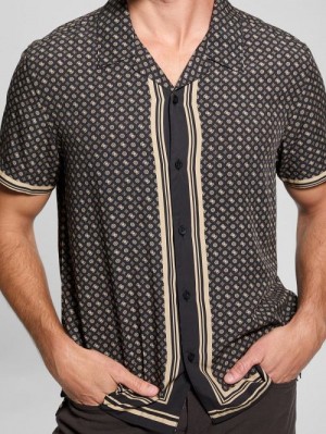 Guess Wayco Sateen Peony Shirt Negrii | GUESS-SN31330