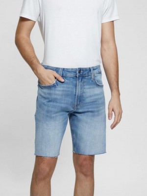 Guess Wyatt Destroyed Shorts Albastri | GUESS-SN30376