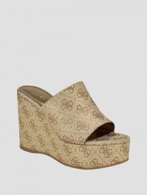 Guess Yenise Quattro G Platform Wedges Aurii | GUESS-SN29728