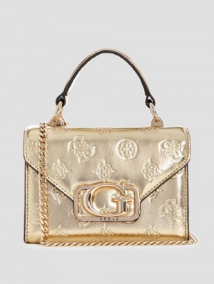 Guess Zalina Mini Top-Handle Bag Aurii | GUESS-SN28664