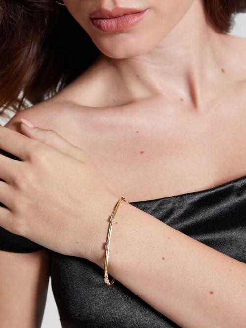 Guess 14K Gold-Plated Baguette Snake Chain Bracelet Aurii | GUESS-SN30319