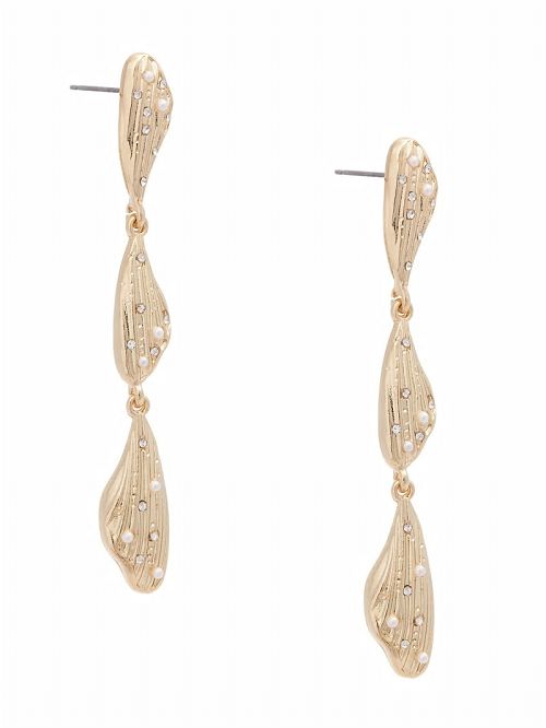 Guess 14K Gold-Plated Linear Earrings Aurii | GUESS-SN30286