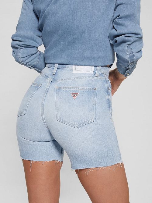 Guess 80s Pedal Denim Shorts Albastri | GUESS-SN28119