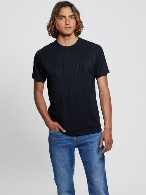 Guess Abstract Granada Jacquard Tee Negrii | GUESS-SN30562