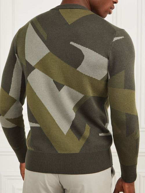 Guess Abstract Jacquard Crewneck Sweater Verzi | GUESS-SN31001