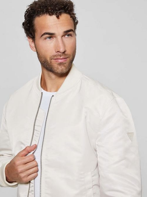 Guess Ace Satin Flight Jacket Albi | GUESS-SN30863