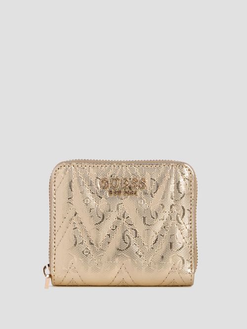 Guess Adelard Small Metallic Zip-Around Wallet Aurii | GUESS-SN29471