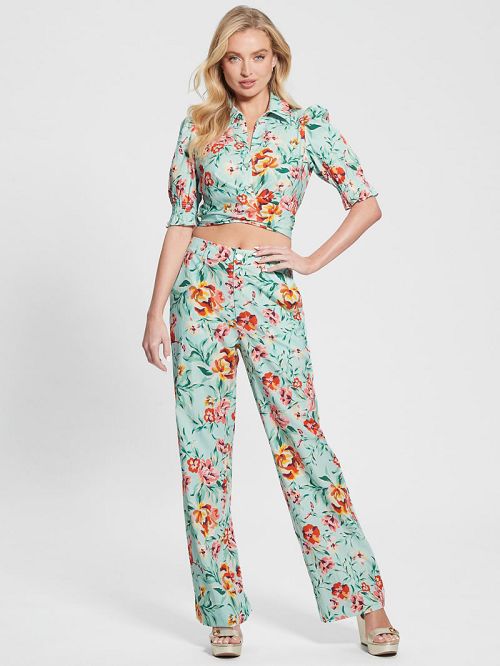 Guess Adele Bowed Shirt Albastri | GUESS-SN27047