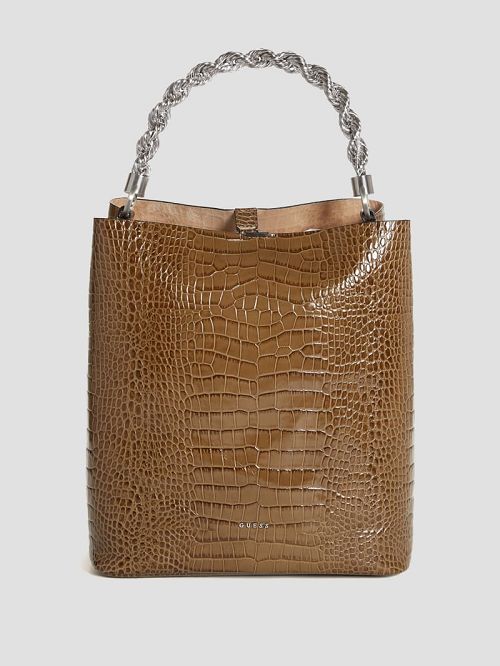 Guess Aida Croc Hobo Bag Verzi | GUESS-SN29377