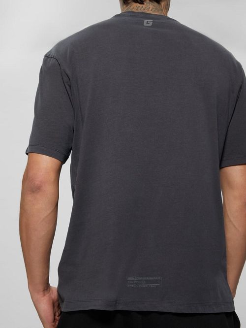 Guess Alino Triangle Signature Tee Negrii | GUESS-SN31581
