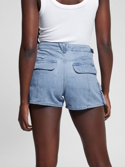 Guess Amara Cargo Denim Shorts Albastri | GUESS-SN28121