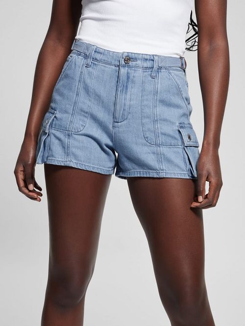 Guess Amara Cargo Denim Shorts Albastri | GUESS-SN28121