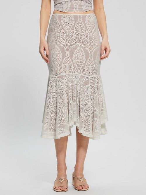 Guess Amera Lace Skirt Albi | GUESS-SN28133