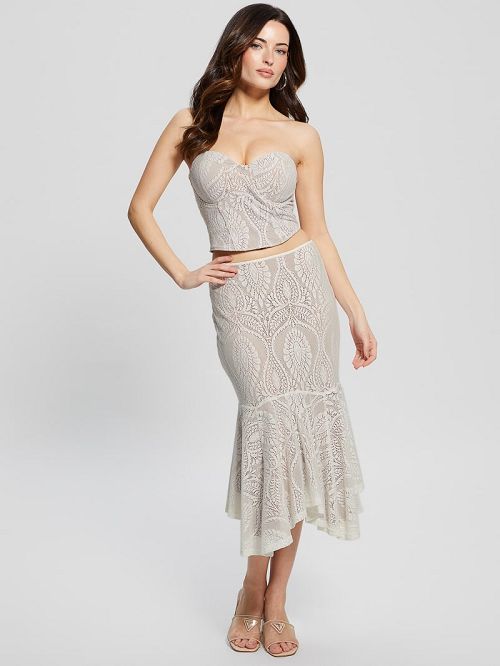 Guess Amera Lace Skirt Albi | GUESS-SN28133