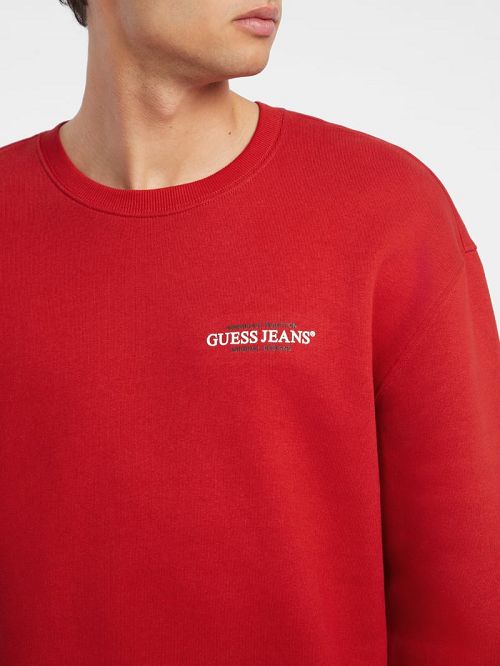 Guess American Tradition Crewneck Sweatshirt Rosii | GUESS-SN30955