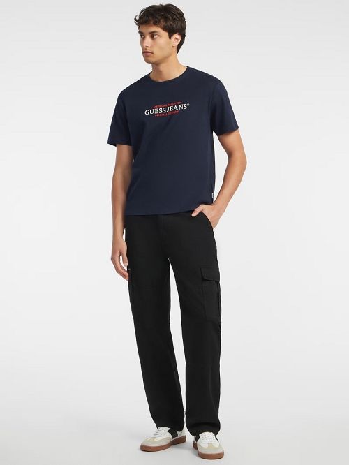 Guess American Tradition Tee Albastri | GUESS-SN30498
