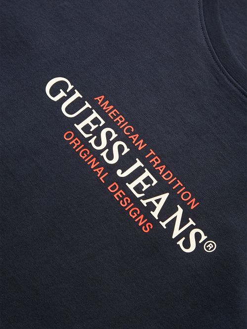 Guess American Tradition Tee Albastri | GUESS-SN30498