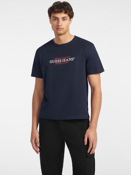 Guess American Tradition Tee Albastri | GUESS-SN30498