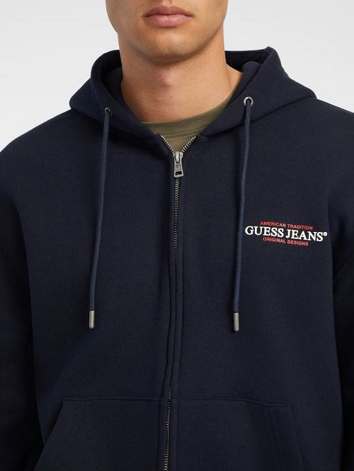 Guess American Tradition Zip-Up Hoodie Albastri | GUESS-SN30953