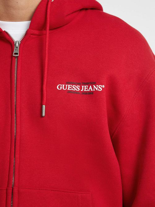 Guess American Tradition Zip-Up Hoodie Rosii | GUESS-SN30826